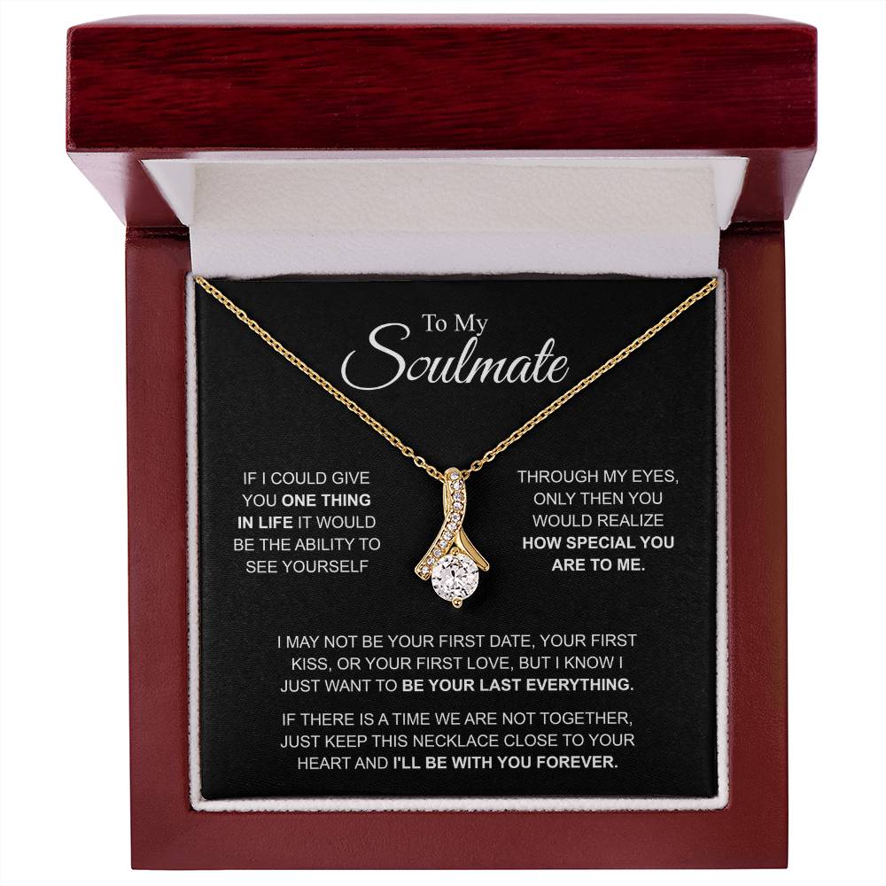 To My Soulmate Necklace, Alluring Beauty Pendant with Message Card, I'll Be With You Forever