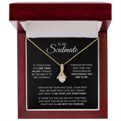 To My Soulmate Necklace, Alluring Beauty Pendant with Message Card, I'll Be With You Forever