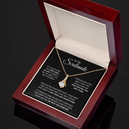 To My Soulmate Necklace, Alluring Beauty Pendant with Message Card, I'll Be With You Forever
