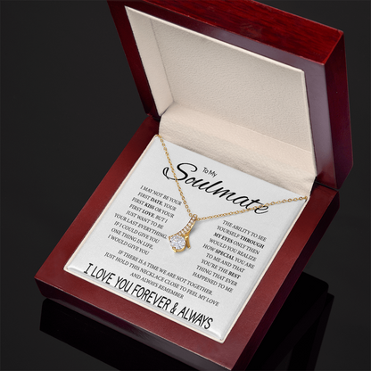 To My Soulmate Necklace, Alluring Beauty Pendant with Message Card, Last Everything