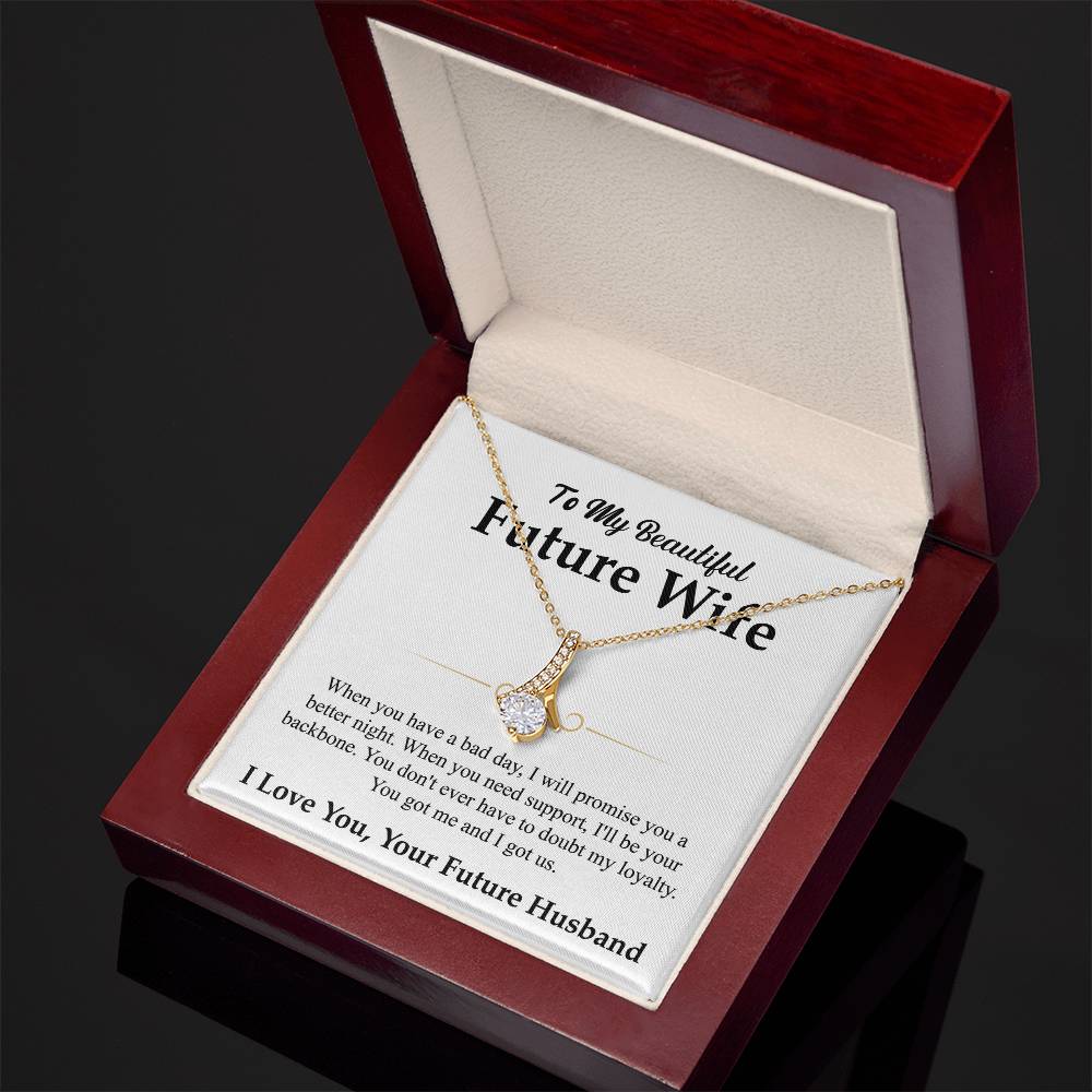 To My Beautiful Future Wife Necklace, Alluring Beauty Pendant with Message Card