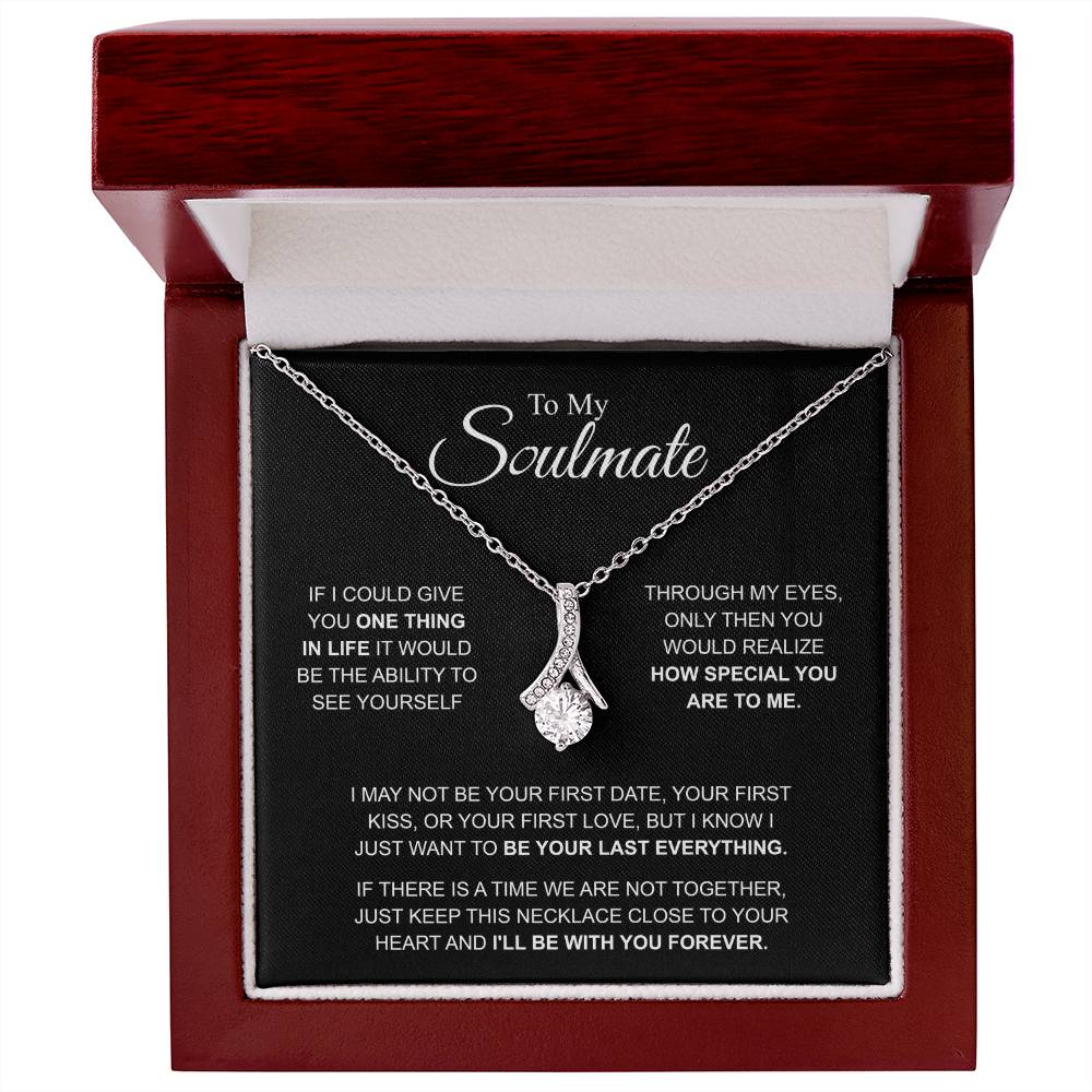 To My Soulmate Necklace, Alluring Beauty Pendant with Message Card, I'll Be With You Forever