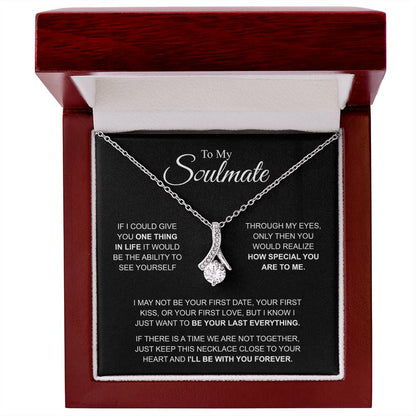 To My Soulmate Necklace, Alluring Beauty Pendant with Message Card, I'll Be With You Forever