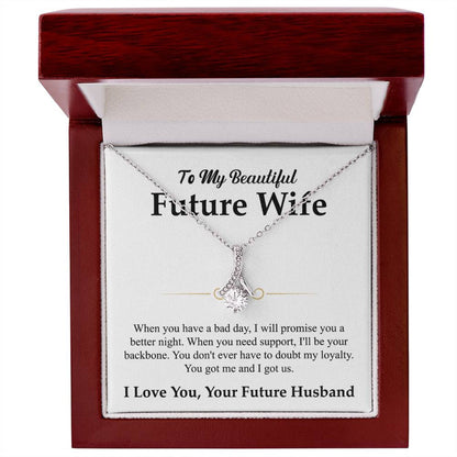 To My Beautiful Future Wife Necklace, Alluring Beauty Pendant with Message Card