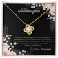 To My Granddaughter Necklace, Love Knot Pendant with Message Card, Birthday Graduation Christmas Gift for Granddaughter from Grandma