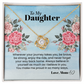 To My Daughter Necklace from Mom, Love Knot Pendant with Message Card, Sentimental Graduation Birthday Christmas Gift for Daughter