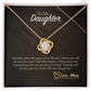 To My Daughter Necklace from Mom, Love Knot Pendant with Message Card, Sentimental Birthday Graduation Christmas Gift for Daughter