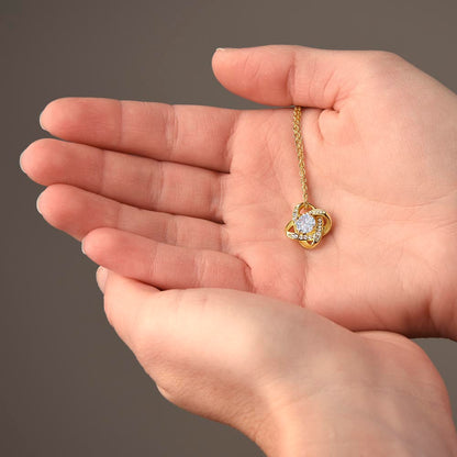 Ketting voor mijn grote zus, liefdesknoop-hanger met wenskaart, verjaardagscadeau, cadeau voor Zusjesdag of Kerstmis voor oudere zus van kleine zus