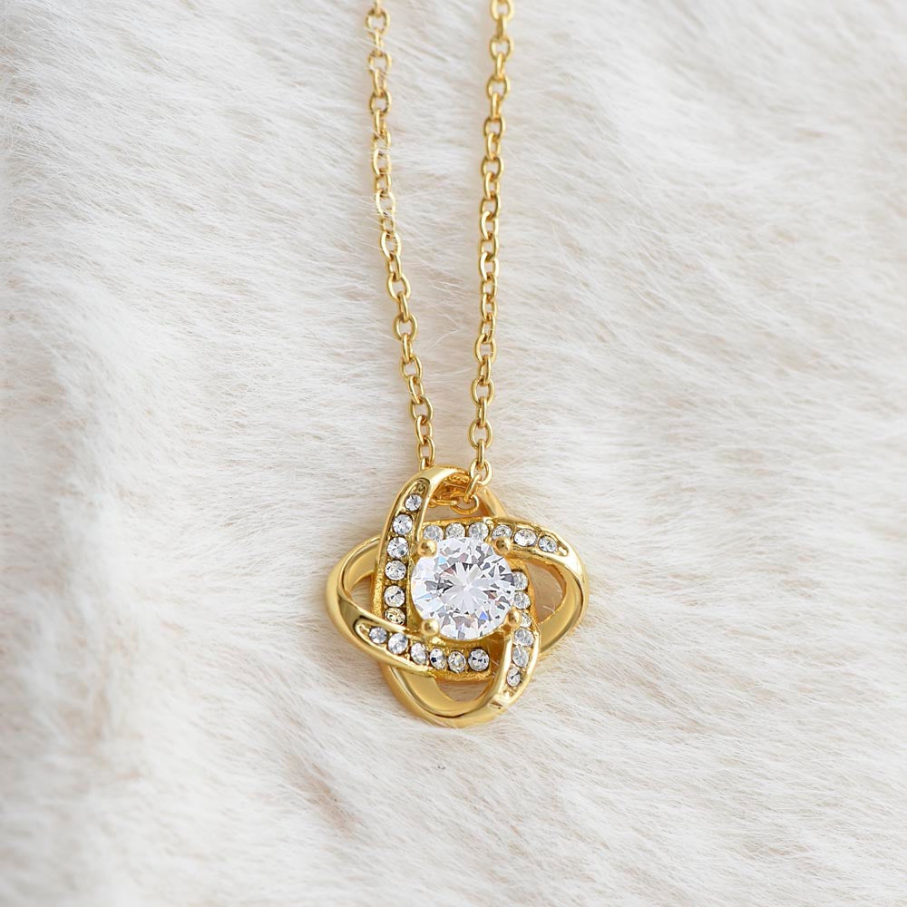 To My Fiancée Necklace, Love Knot Pendant with Message Card | Romantic Engagement Gift for Her, Future Wife Jewelry, Valentine's Day Gift
