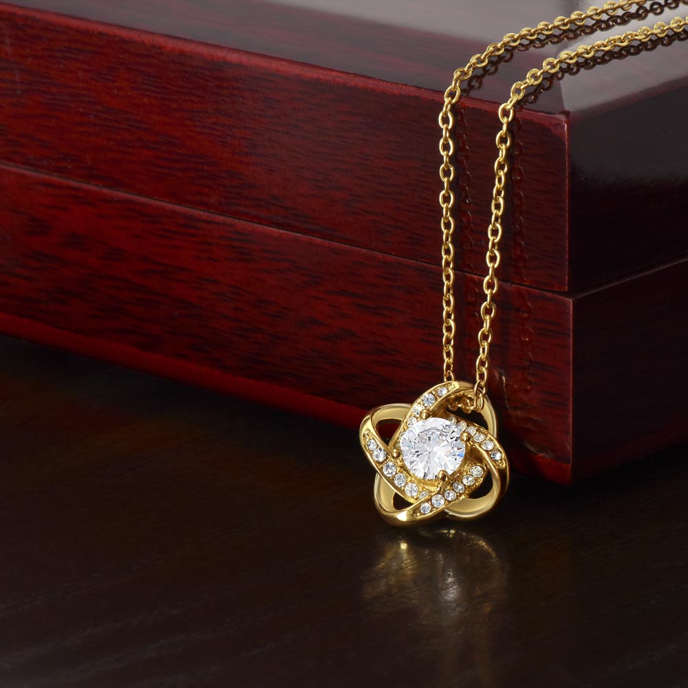 To My Fiancée Necklace, Love Knot Pendant with Message Card | Romantic Engagement Gift for Her, Future Wife Jewelry, Valentine's Day Gift