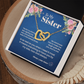 To My Sister Necklace, Interlocking Hearts with Message Card, Sentimental Birthday Christmas Gift for Sister from Sister