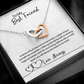 Collier pour ma meilleure amie, cœurs entrelacés avec carte message, cadeau d'anniversaire ou de Noël pour meilleure amie/sœur de cœur