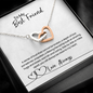 To My Best Friend Necklace, Interlocking Hearts with Message Card, Birthday Christmas Friendship Gift for Bestie Soul Sister