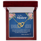 To My Sister Necklace, Interlocking Hearts with Message Card, Sentimental Birthday Christmas Gift for Sister from Sister