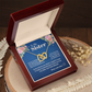 To My Sister Necklace, Interlocking Hearts with Message Card, Sentimental Birthday Christmas Gift for Sister from Sister