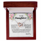 To My Daughter Necklace from Mom, Interlocking Hearts with Message Card, Sentimental Birthday Christmas Proud of You Gift for Daughter