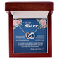 To My Sister Necklace, Interlocking Hearts with Message Card, Sentimental Birthday Christmas Gift for Sister from Sister