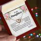 To My Daughter Necklace from Mom, Interlocking Hearts with Message Card, Sentimental Birthday Christmas Proud of You Gift for Daughter