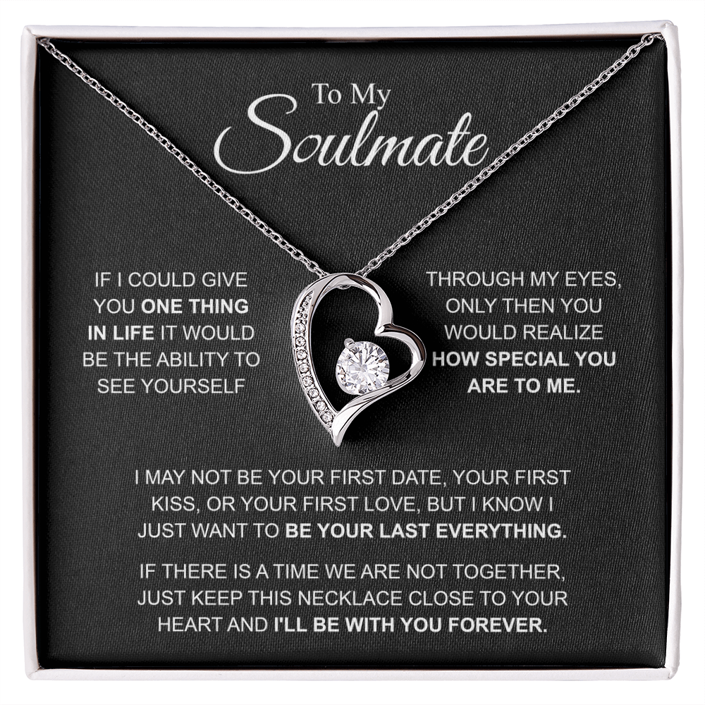 To My Soulmate Necklace, Forever Love Pendant with Message Card, I'll Be With You Forever