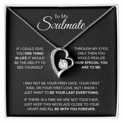 To My Soulmate Necklace, Forever Love Pendant with Message Card, I'll Be With You Forever
