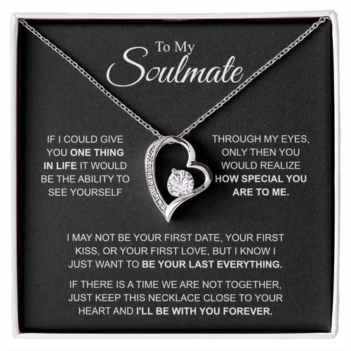 To My Soulmate Necklace, Forever Love Pendant with Message Card, I'll Be With You Forever