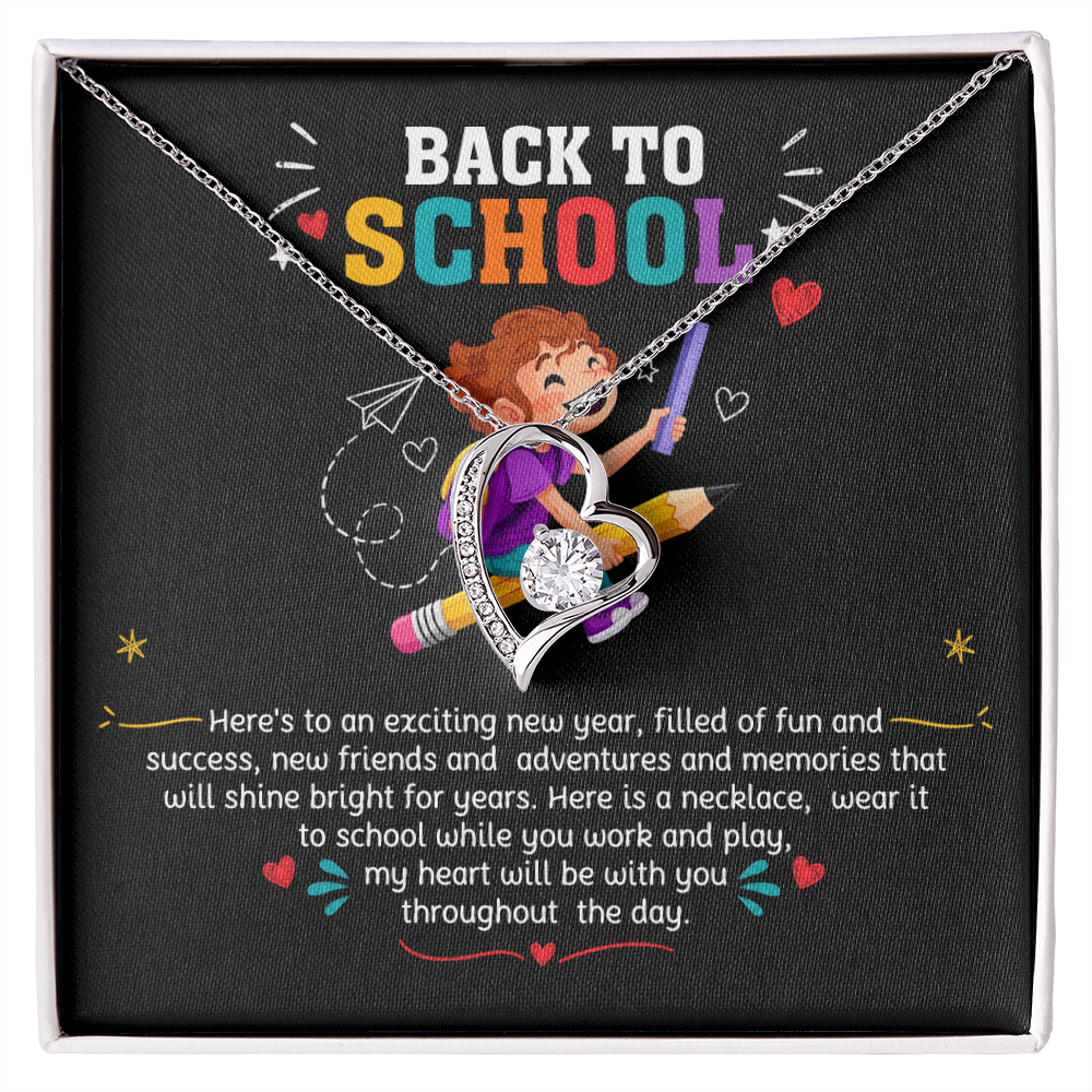 Back to School Gift Necklace for Daughter with Message Card