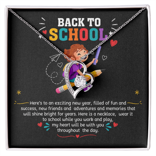 Back to School Gift Necklace for Daughter with Message Card
