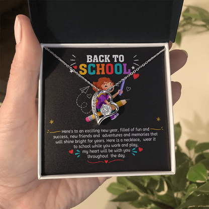 Back to School Gift Necklace for Daughter with Message Card