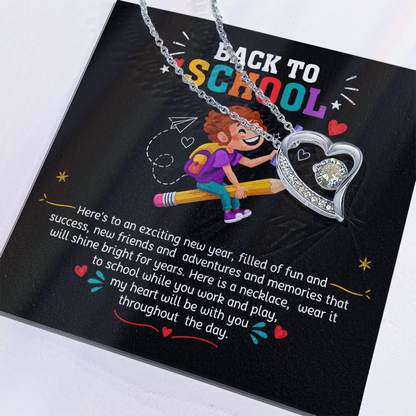 Back to School Gift Necklace for Daughter with Message Card