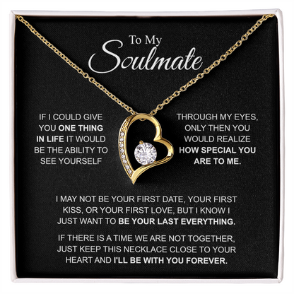 To My Soulmate Necklace, Forever Love Pendant with Message Card, I'll Be With You Forever