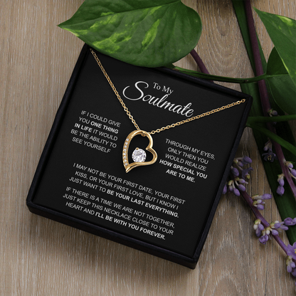 To My Soulmate Necklace, Forever Love Pendant with Message Card, I'll Be With You Forever