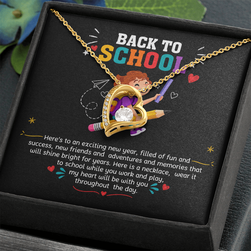 Back to School Gift Necklace for Daughter with Message Card